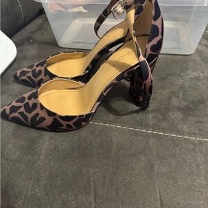 Gibson Latimer Brown and Black Heels with Animal Print